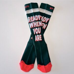 FIGS New Compression Socks READY WHEN YOU ARE Medium Green Neon Orange White